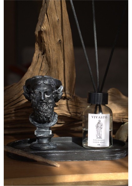 Vıvasto‘ Büyük Alexandros’ Biblo Eskitme Bambu Çubuklu Oda Kokusu (50ML Sandal Ağacı)
