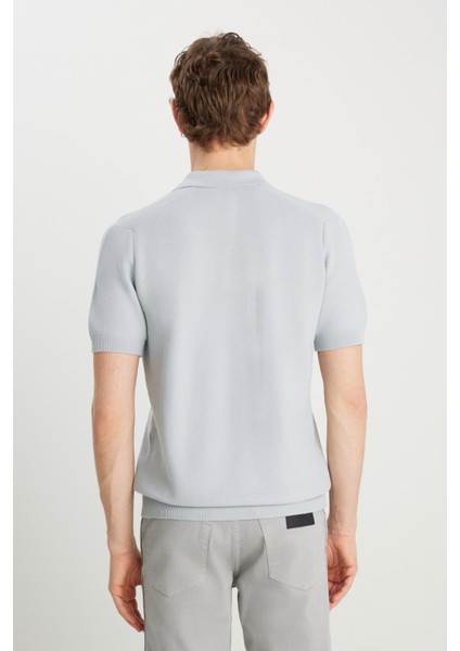 Relaxed Fit Geniş Kesim Açık Gri Polo Yaka Tişört indirimleri