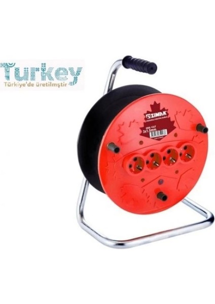 Extra 4lü Elektrik Seyyar Makaralı Uzatma Kablo 50 Metre Taşınabilir
