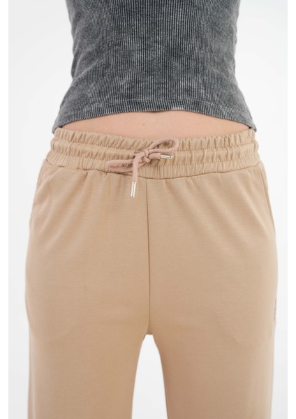Vizon Yüksek Bel Beli Lastikli Bağcıklı Wide Leg Basic Eşofman Alt modelleri