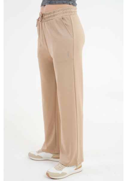 Vizon Yüksek Bel Beli Lastikli Bağcıklı Wide Leg Basic Eşofman Alt indirimleri