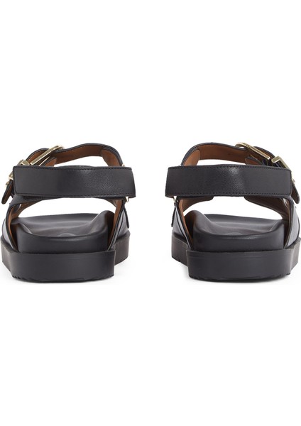 Deri Siyah Kadın Sandalet FW0FW08799 indirimleri