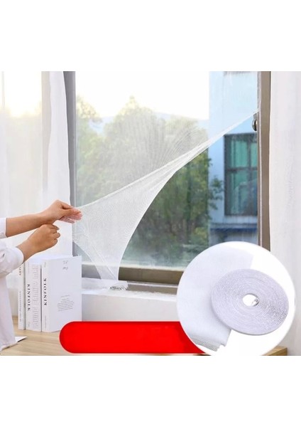Pencere Cam Sineklik-Beyaz ( 125 cm x 75 Cm)+4m Bant