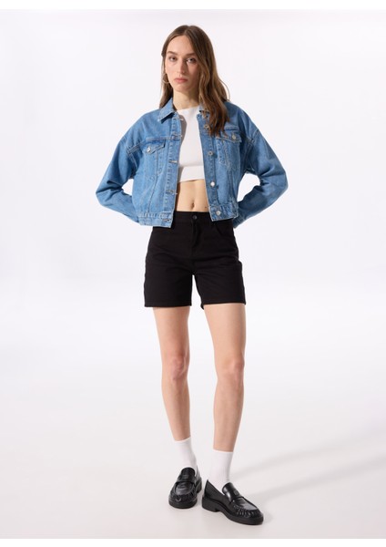 Standart Bel Normal Siyah Kadın Denim Şort Jodıe - 1110 fiyatları