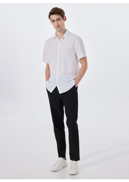 Bağlamalı Bel Normal Paça Siyah Erkek Chino Pantolon MML5SM-PNT 9535