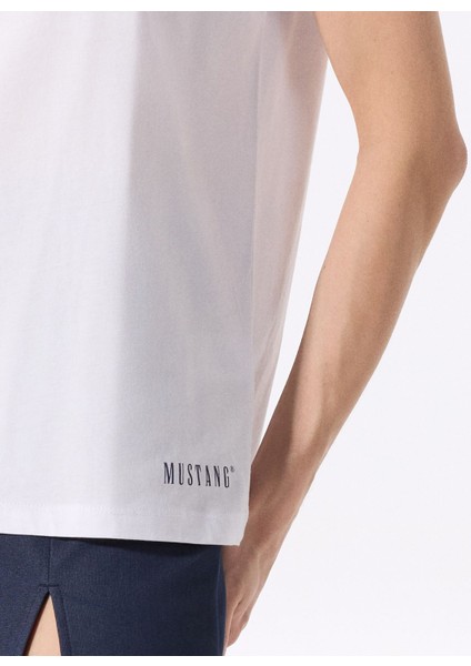 Bisiklet Yaka Baskılı Beyaz Kadın T-Shirt M5SL-TST1864 fırsatları