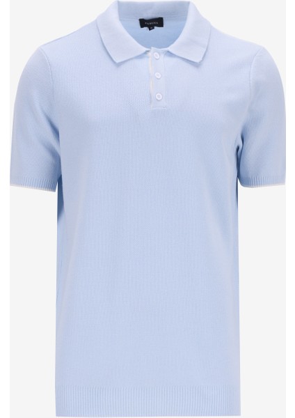 Polo Yaka Regular Fit Düz Mavi Erkek Kazak FC5SM-KZK 2569