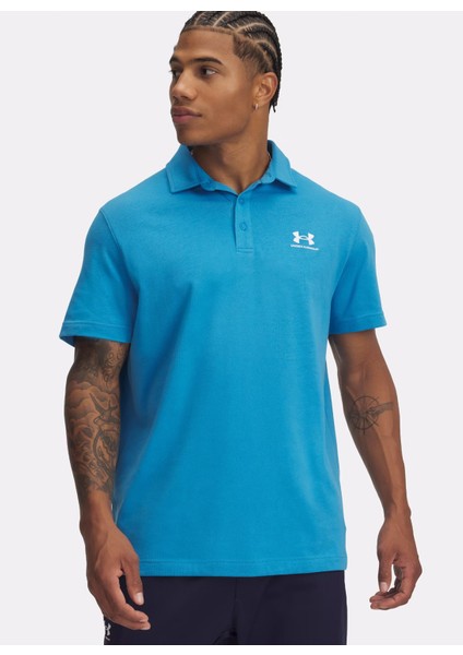 1386608-452 Ua Icon Polo Loose Fit Mavi Erkek Polo T-Shirt