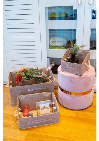 3 Adet Keçe Raf Organizer Seti Mega/maxi/mini Kutu Organizer