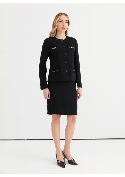 Standart Siyah Kadın Ceket 25YSL1450