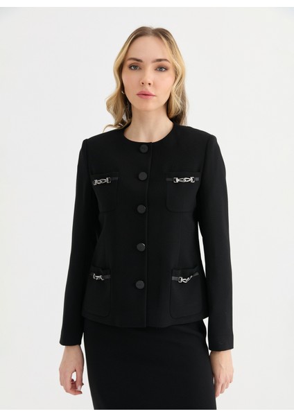 Standart Siyah Kadın Ceket 25YSL1450 modelleri