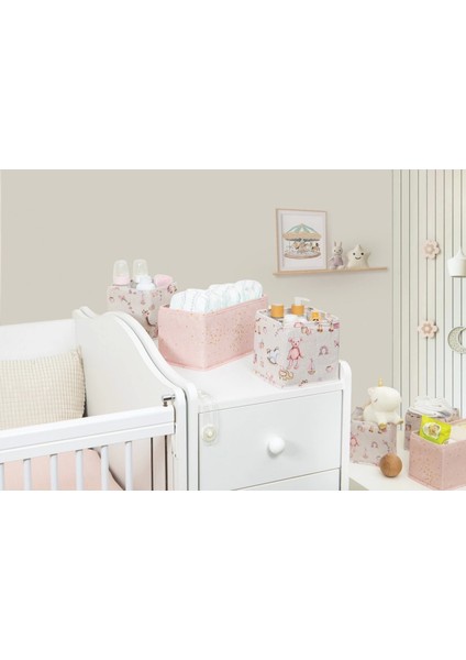 Baby 3'lü Kullanışlı Çekmece Düzenleyici Çok Amaçlı Organizer Kutu (Pembe)