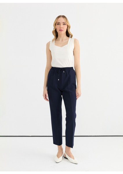 Normal Bel Standart Lacivert Kadın Pantolon 25YSL5347