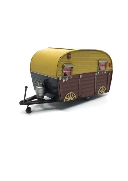 Retro Metal Çekme Karavan Maketi / Retro Dekorasyon / Masa Üstü Dekoratif Objeler