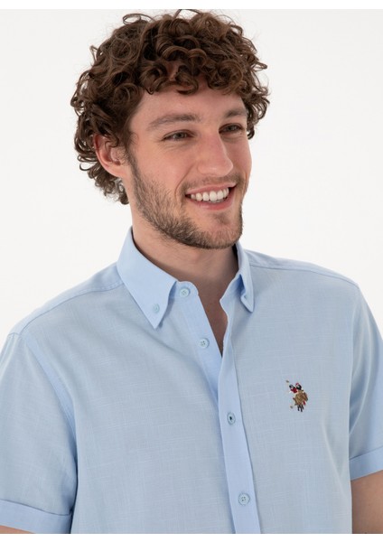 Regular Fit Gömlek Yaka Mavi Erkek Gömlek Elfygl fiyatları