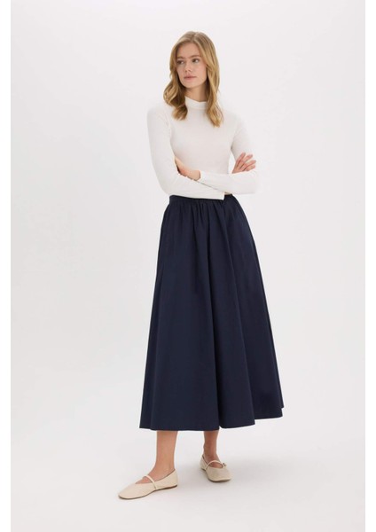 A Kesim Basic Düz Poplin Maxi Tesettür Etek E4369AX25SP