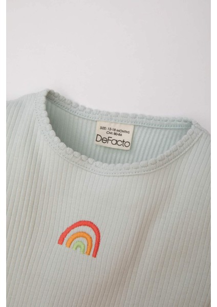 Kız Bebek Nakışlı Uzun Kollu Fitilli Kaşkorse Pijama Takımı B9239A524SP modelleri