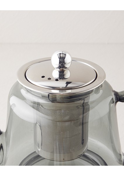 Odin Borosilikat Cam Çaydanlık 600-1200 ml Gri