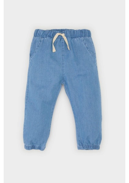 Erkek Bebek Beli Paçası Lastikli Jean Pantolon E6916A525SP