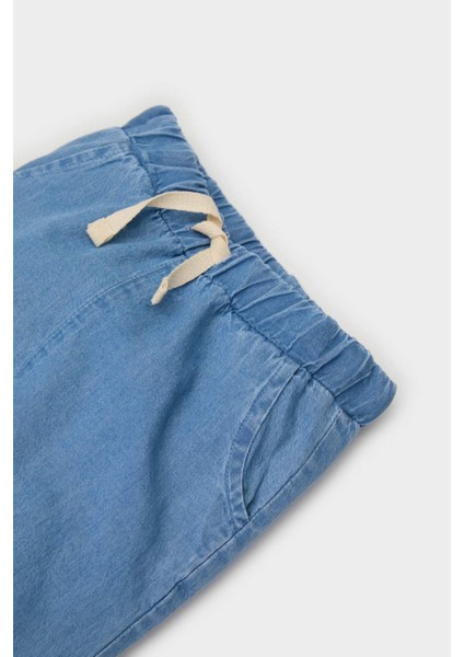 Erkek Bebek Beli Paçası Lastikli Jean Pantolon E6916A525SP