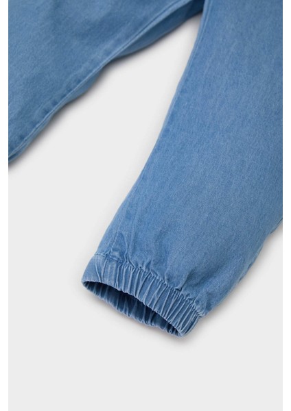 Erkek Bebek Beli Paçası Lastikli Jean Pantolon E6916A525SP