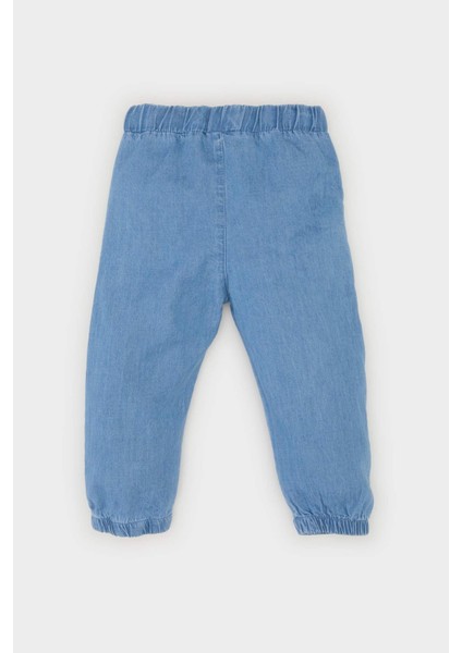 Erkek Bebek Beli Paçası Lastikli Jean Pantolon E6916A525SP