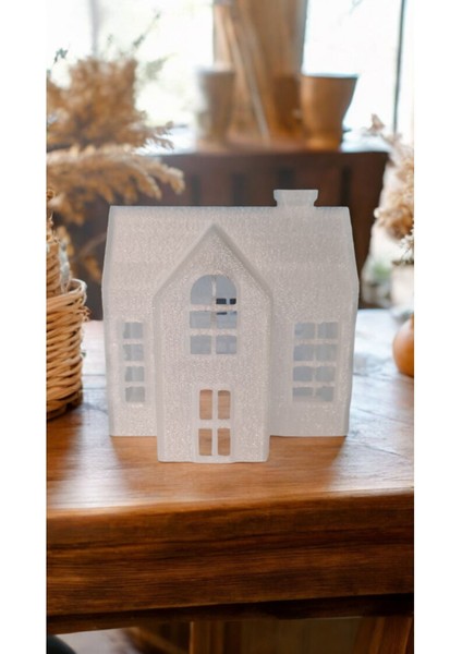 Alev Efektli LED Mum Işıklı Mini Köşk Ev Dekoratif Biblo fiyatları