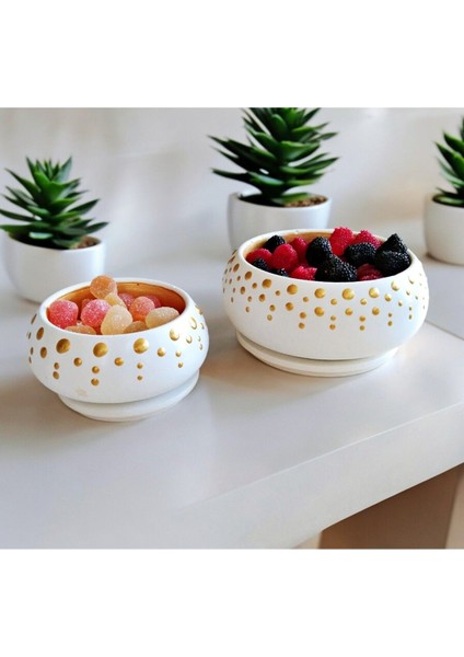 Hediyelik Dekoratif Desenli Mumluk Set 2 Li