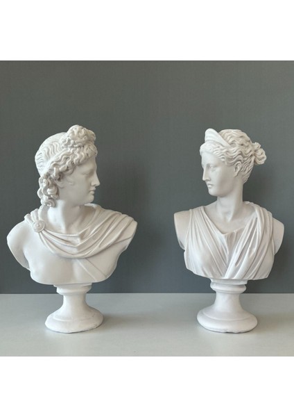 Apollo ve Diana Dekoratif Büst Heykel