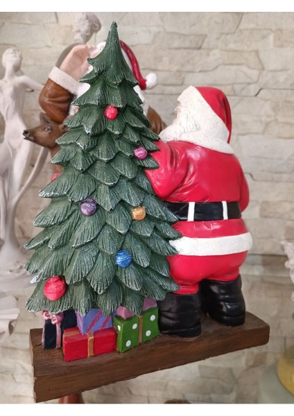 Çam Ağaçlı Noel Baba Heykeli, Noel Baba Biblo, Yılbaşı Hediyesi fiyatları