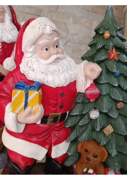 Çam Ağaçlı Noel Baba Heykeli, Noel Baba Biblo, Yılbaşı Hediyesi modelleri