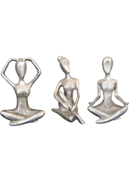Yogacı Kızlar Gümüş Biblo Set