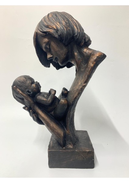 Anne ve Bebek Biblo Heykel Büst