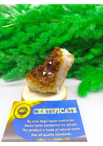 Sitrin Doğal Taş Standlı (SERTİFİKALI)(160 Gram)