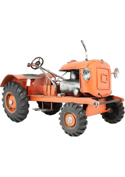 John Deere Traktör Eskitilmiş Metal Biblo Turuncu Gt-56 Qq
