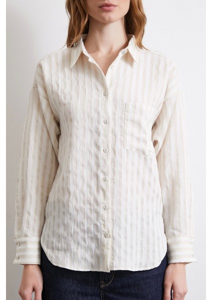 Multi Çizgili Cepli Gömlek Bej fiyatları