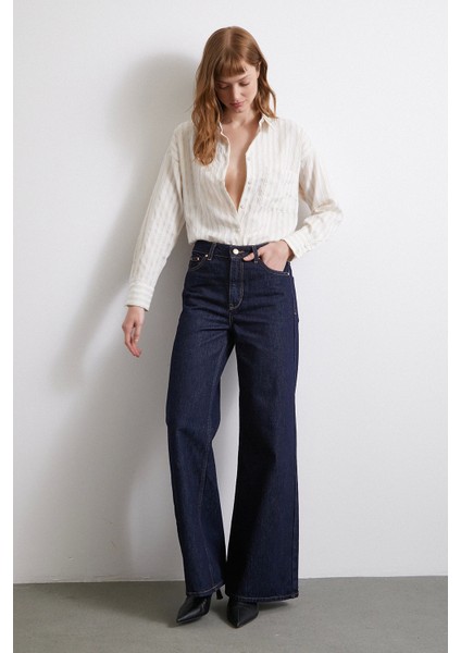 Multi Çizgili Cepli Gömlek Bej indirimleri