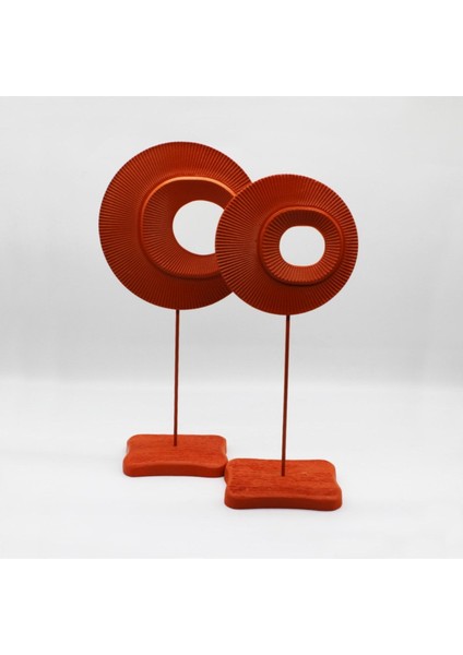 Dekoratif Ikili Turuncu Halka Obje Biblo