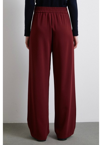 Geniş Paça Pantolon Bordo