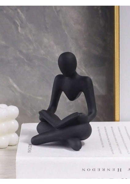 Kitap Okuyan Iskandinav Tarzı Biblo Heykel Figür Dekor Dekoratif Obje Biblo - 3 Boyutlu