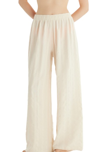 Kadın Pantolon 10726 - Krem