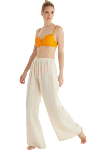 Kadın Pantolon 10726 - Krem indirimleri