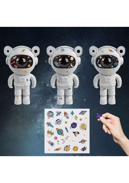 Stickerlı ,kumandalı Astronot Model Gece Lambası ( Lisinya )