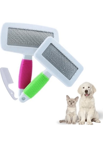 Kedi Köpek Telli Küçük Boy Tüy Bakım Seti Evcil Hayvan Tarama Fırçası ( Lisinya )