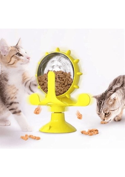 ® Vantuzlu Zilli Interaktif Dönebilen Mama Kaplı Renkli Eğlenceli Eğitici Kedi Oyuncağı ( Lisinya ) fırsatları