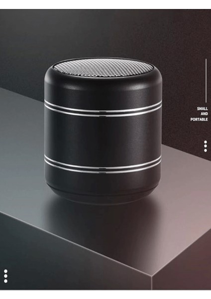 Mini Alüminyum Tws Kablosuz Bluetooth Hoparlör - Yuvarlak Metal Tasarım, Yüksek Bas ve Taşınabilir Özellikler ( Lisinya )