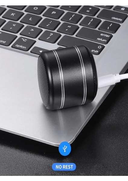 Mini Alüminyum Tws Kablosuz Bluetooth Hoparlör - Yuvarlak Metal Tasarım, Yüksek Bas ve Taşınabilir Özellikler ( Lisinya )