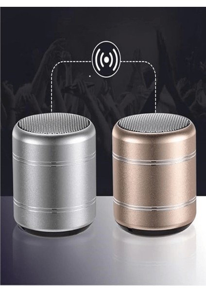 Mini Alüminyum Tws Kablosuz Bluetooth Hoparlör - Yuvarlak Metal Tasarım, Yüksek Bas ve Taşınabilir Özellikler ( Lisinya )