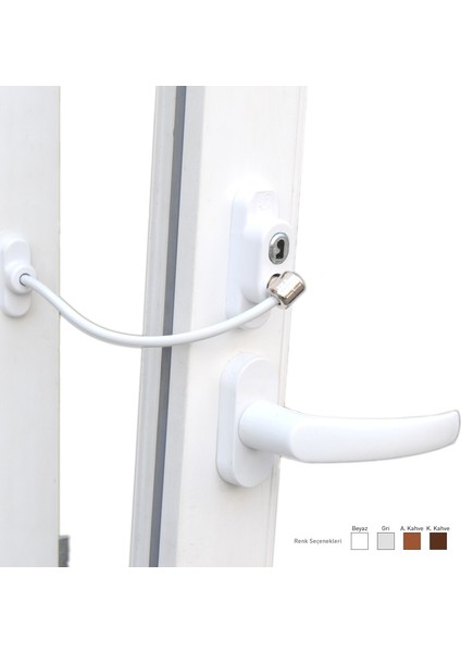 Anahtarlı Halatlı Pvc Kapı Pencere Emniyet Kilidi