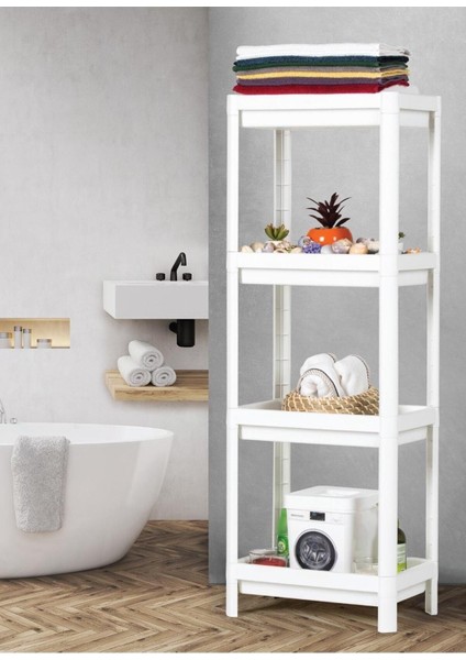 Shelf 3 Katlı Raf Ünitesi - Mutfak - Banyo Depolama Rafı